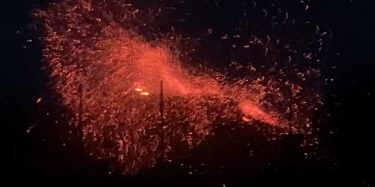 Pavesas que han salido volando del incendio del vertedero de Formentera. Imagen Consell /Bomberos Formentera