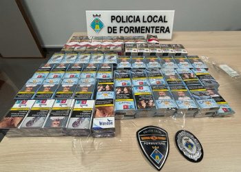 Tabaco incautado por la Policía Local de Formentera.
