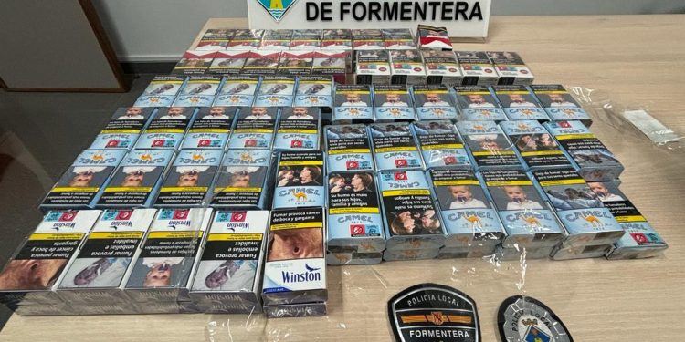 Tabaco incautado por la Policía Local de Formentera.