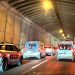 Vehículos atascados en el túnel de Sant Rafel.