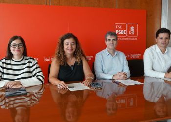 Fernández, Costa, Pitaluga y Guerrero, durante la rueda de prensa. Foto: FSE-PSOE