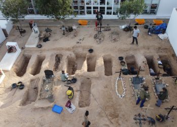 Imagen de las excavaciones en el cementerio de Formentera.