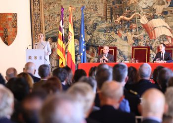 Marga Prohens hoy, durante su discurso.