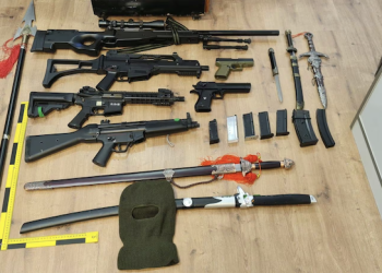Armas encontradas por la Guardia Civil en los registros.
