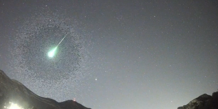 La estela de una coma berenícida surcó el cielo de Ibiza. Imagen Jordi Donet