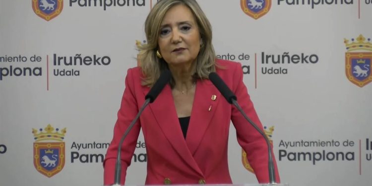 Cristina Ibarrola durante la comparecencia en la que dijo: "Nunca sería alcaldesa con los votos de EH Bildu. Jamás pase lo que pase. Nunca apoyaría a EH Bildu a cambio de nada. Pase lo que pase. Prefiero fregar escaleras". Imagen EITB