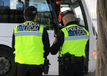 Un control de transporte escolar.
