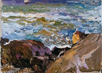 Mar en Ibiza, una obra de Joaquín Sorolla datada en 1904, 15 años antes de la visita de la que se tiene constancia a la isla, en 1919.