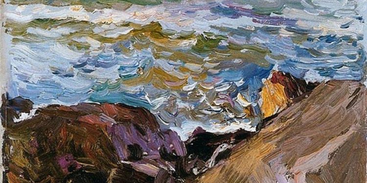 Mar en Ibiza, una obra de Joaquín Sorolla datada en 1904, 15 años antes de la visita de la que se tiene constancia a la isla, en 1919.