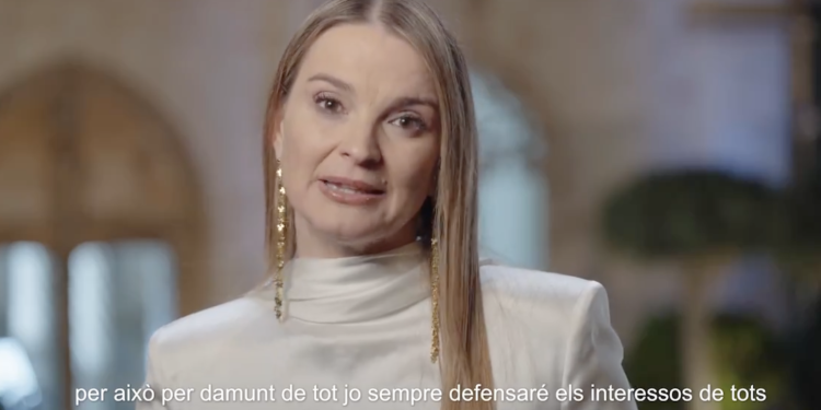 Marga Prohens durante su discurso televisado.