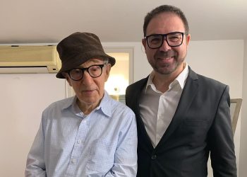 Woody Allen y Héctor Escandell. Imagen facilitada por el Ayuntamiento de Sant Antoni.