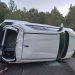 El coche accidentado en Portinatx. Foto: Grúas Ibiza