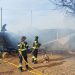 Los bomberos trabajan en la extinción. Fotos: Bombers d'Eivissa