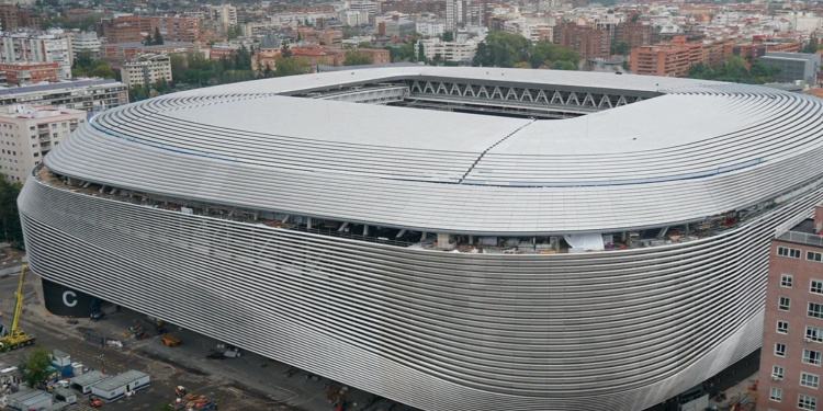 Imagen del nuevo estadio en obras. Foto: Real Madrid.
