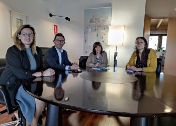 De izquierda a derecha, Fuster, Triguero, Del Pozo y Greses, durante el encuentro. Foto: Ajuntament d'Eivissa