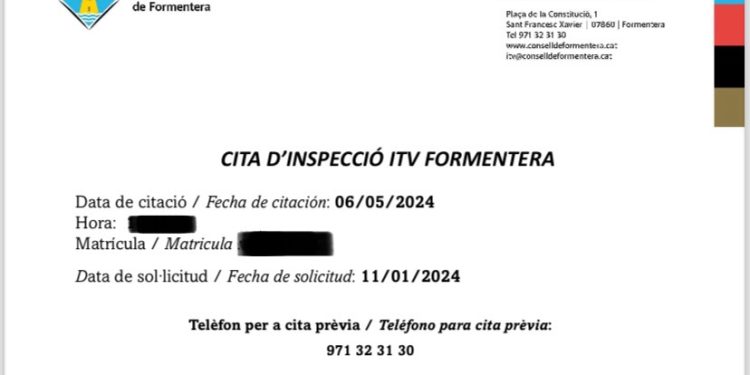 Imagen de la cita solicitada el 11 de enero. Foto: PSOE de Formentera