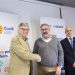 Imagen tras la firma del convenio con la presencia de Mateu Oliver, Ramon Garcia y Miguel Pascual.