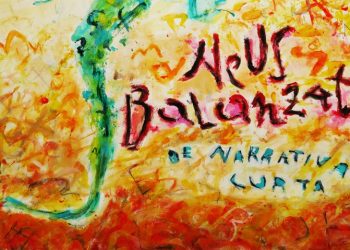 Detalle del cartel de los premios que es obra del artista Vicent Boïl.