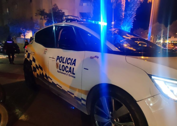 Intervención policial tras el atropello. Foto: Policía Local de Ibiza