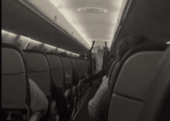 Interior del aparato durante la maniobra de aterrizaje. Imagen  Matthew Connell