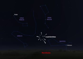 El 'radiante' de las cuadrántidas. Imagen Observatorio Astronómico Nacional