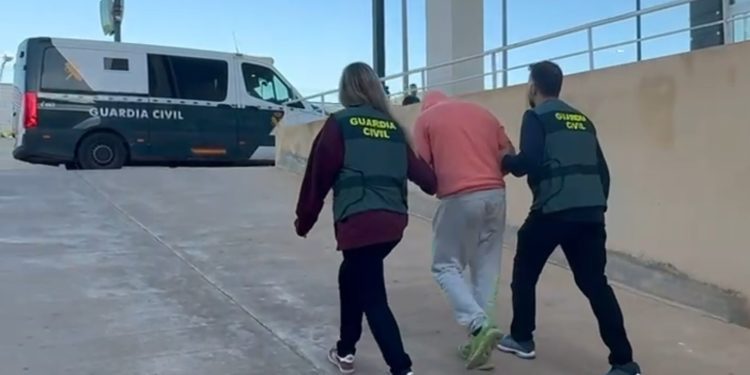 El detenido por los hechos, en una imagen facilitada por la Guardia Civil
