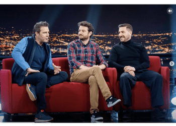 Fernando Gil, Gorka Otxoa y Raúl Tejón en el programa Late Xou en el que relataron los percances del rodaje en Ibiza. Foto TVE