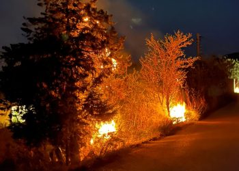 Imagen del incendio en Cas Marín, Sant Josep. Fotos Bombers d'Eivissa.