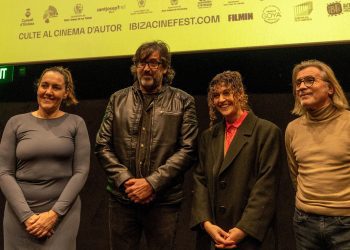 Un momento de la presentación del Festival Ibizacinefest con, de izquierda a derecha, María José Ríos, Xavi Herrero, Elena Molina y Miquel Costa.