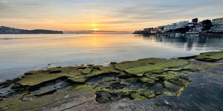 Espectacular imagen de Les Minves de gener en la playa de Talamanca de Ibiza. Foto P. N.