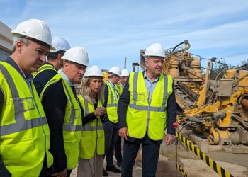 Una imagen de la visita a la EDAR de Santa Eulària.
