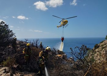 Un incendio forestal en Ibiza, en una imagen del Ibanat.
