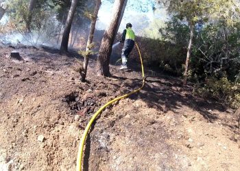 Trabajos de extinción. Fotos: Bombers d'Eivissa