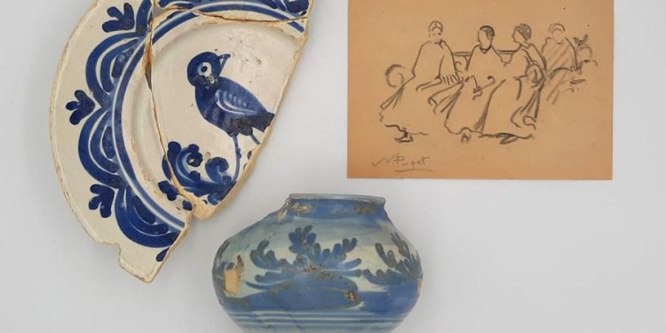 Algunas obras de la muestra. Imagen facilitada por el Ayuntamiento de Ibiza.