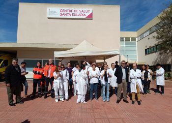 Un momento de la protesta que ha tenido lugar hoy. Foto: Noudiari