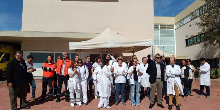 Un momento de la protesta que ha tenido lugar hoy. Foto: Noudiari
