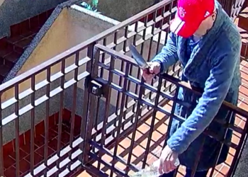 Imagen del vecino detenido, con un cuchillo.