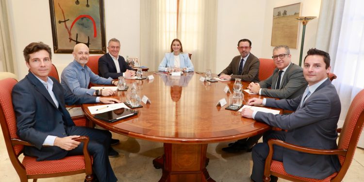 Prohens, junto con el conseller de Empresa, Empleo y Energía, Alejandro Sáenz de San Pedro, y el director general de Empresa, Autónomos y Comercio, José Antonio Caldés, se han reunido con las patronales empresariales, las asociaciones más representativas de autónomos y con los representantes de los jóvenes empresarios de las Illes Balears.