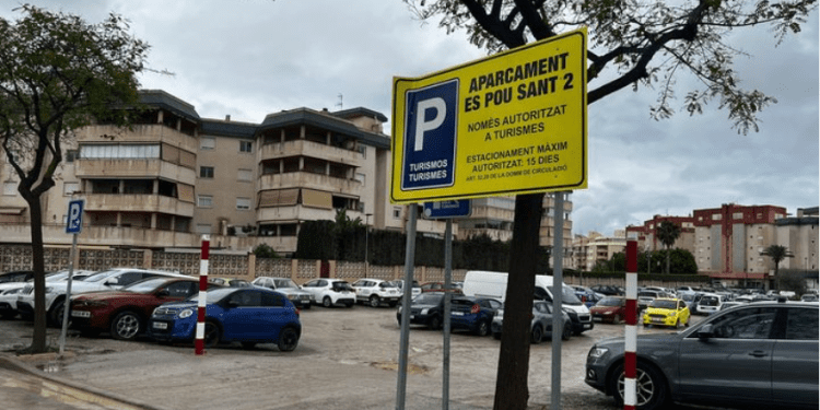 Aparcamiento Es Pou Sant 2 de Vila. Imagen Policía Local
