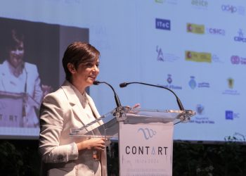 La ministra, esta mañana en Ibiza en el congreso Contart Ibiza. Imagen Contart