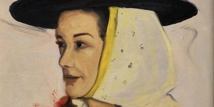 Un detalle de uno de los cuadros de Aída Miró que viajan a Nueva York.