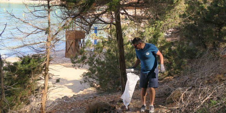 Limpieza de la zona. Fotos: Ayuntamiento de Sant Antoni