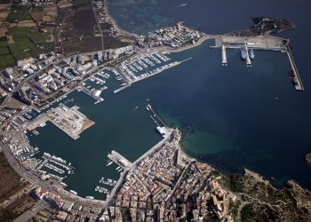 Imagen aérea del puerto de Ibiza. Foto: Autoridad Portuaria de Baleares