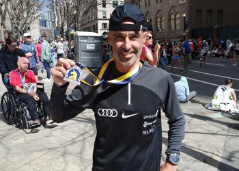 El atleta, tras finalizar la prueba.