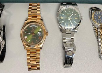 Los relojes de alta gama incautados tras el último robo. Guardia Civil