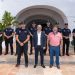 Nuevos agentes de la Policía Local de Sant Josep con el alcalde, el concejal y el jefe de policía