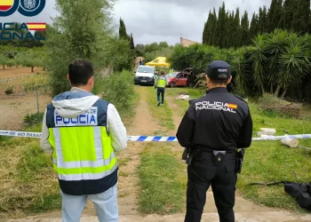 Una imagen de la Policía Nacional de la inspección de lugar de los hechos.
