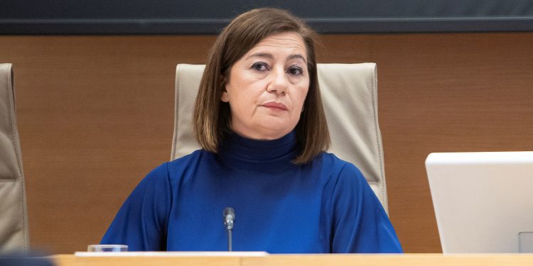 Francina Armengol, durante su comparecencia esta tarde. Foto: Congreso de los Diputados