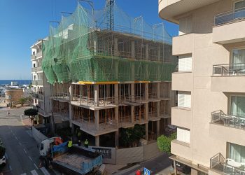 Estado de la obra en la calle Sant Llorenç, el martes. Foto:  Noudiari