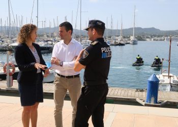 Mateu, Serra y Ponce, en la presentación del Plan de Seguridad Verano 2024. Foto: Ayuntamiento de Sant Antoni